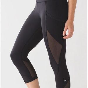 Lululemon Black Crop Leggings with Mesh